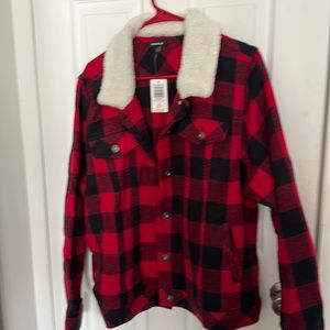 Red Plaid Trucker Jacket
